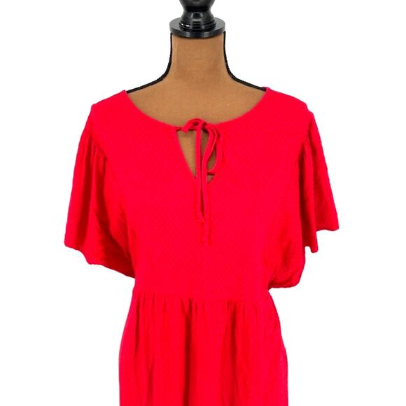 Knox Rose Red Midi Dress with Cap Sleeves and a Ruffle Hem – Size XXL - Picture 2 of 8